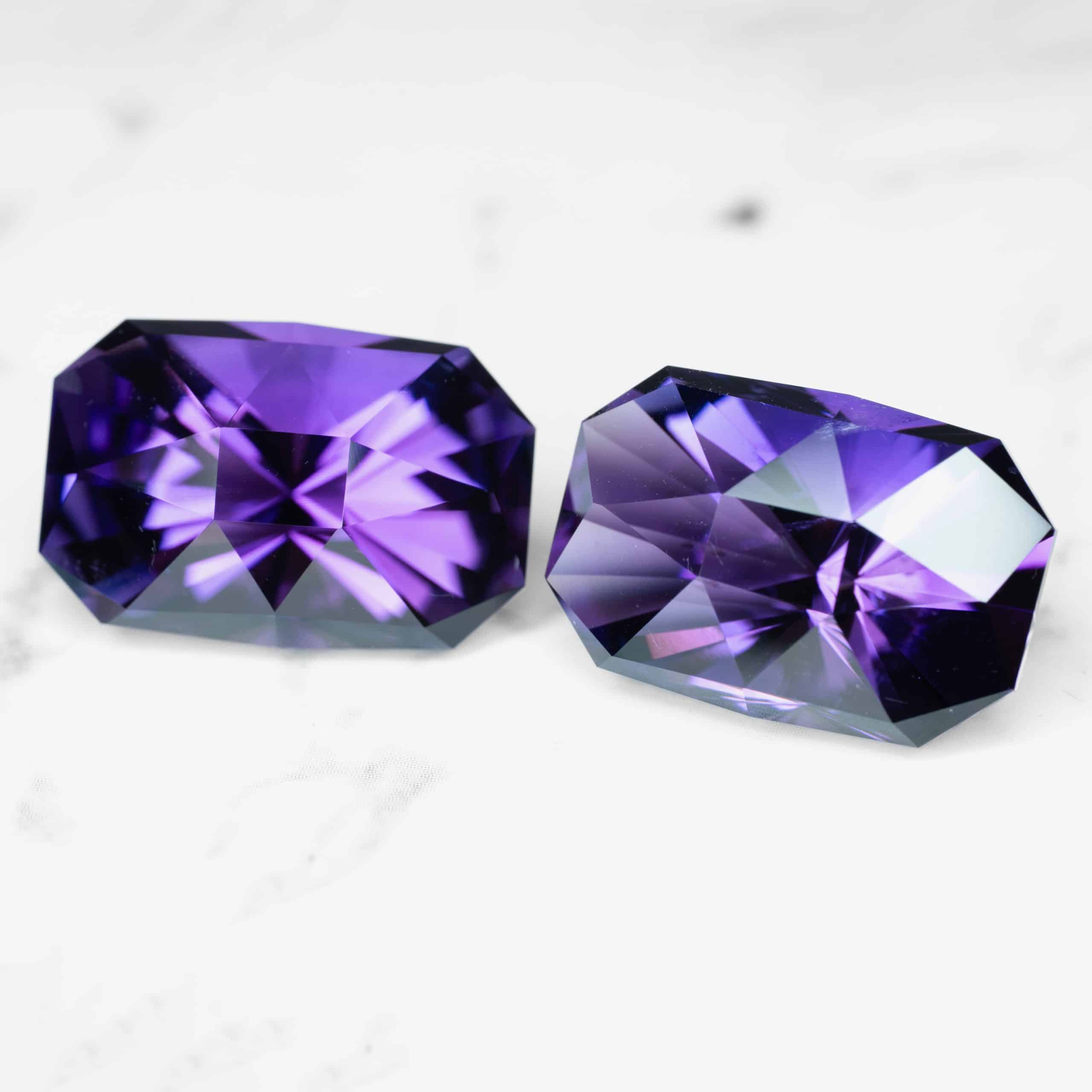 Amethyst, Rwanda 20.12 Ct TW pair, cushion