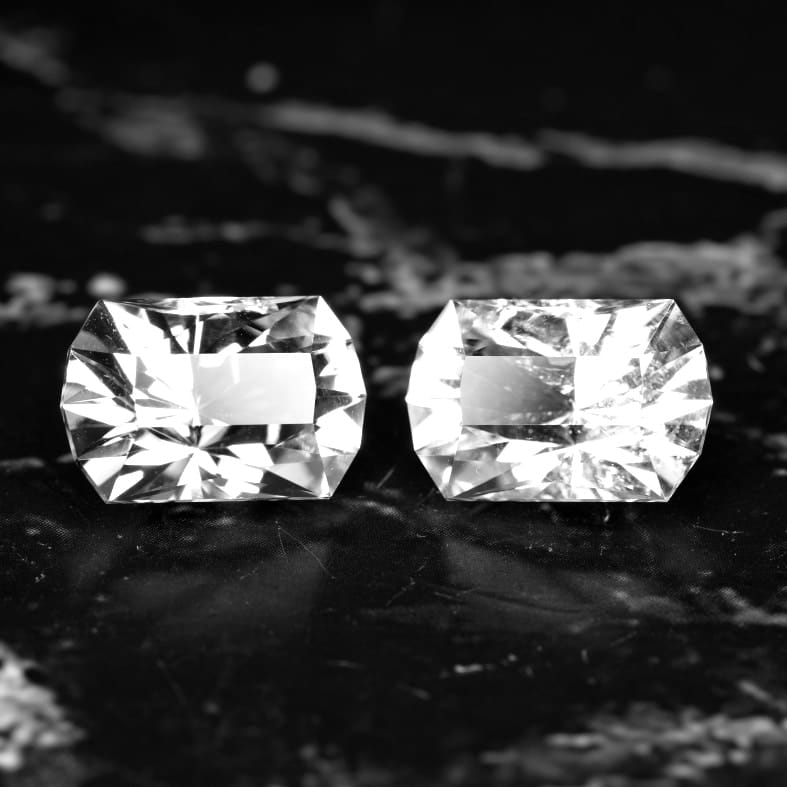 Natural Danburite, Mexico 9.0 Ct TW pair, cushion