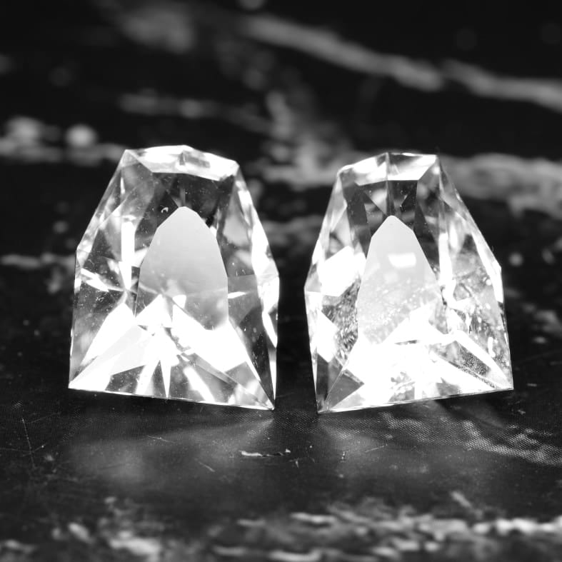Natural Danburite, Mexico 13.28 Ct TW pair, shield